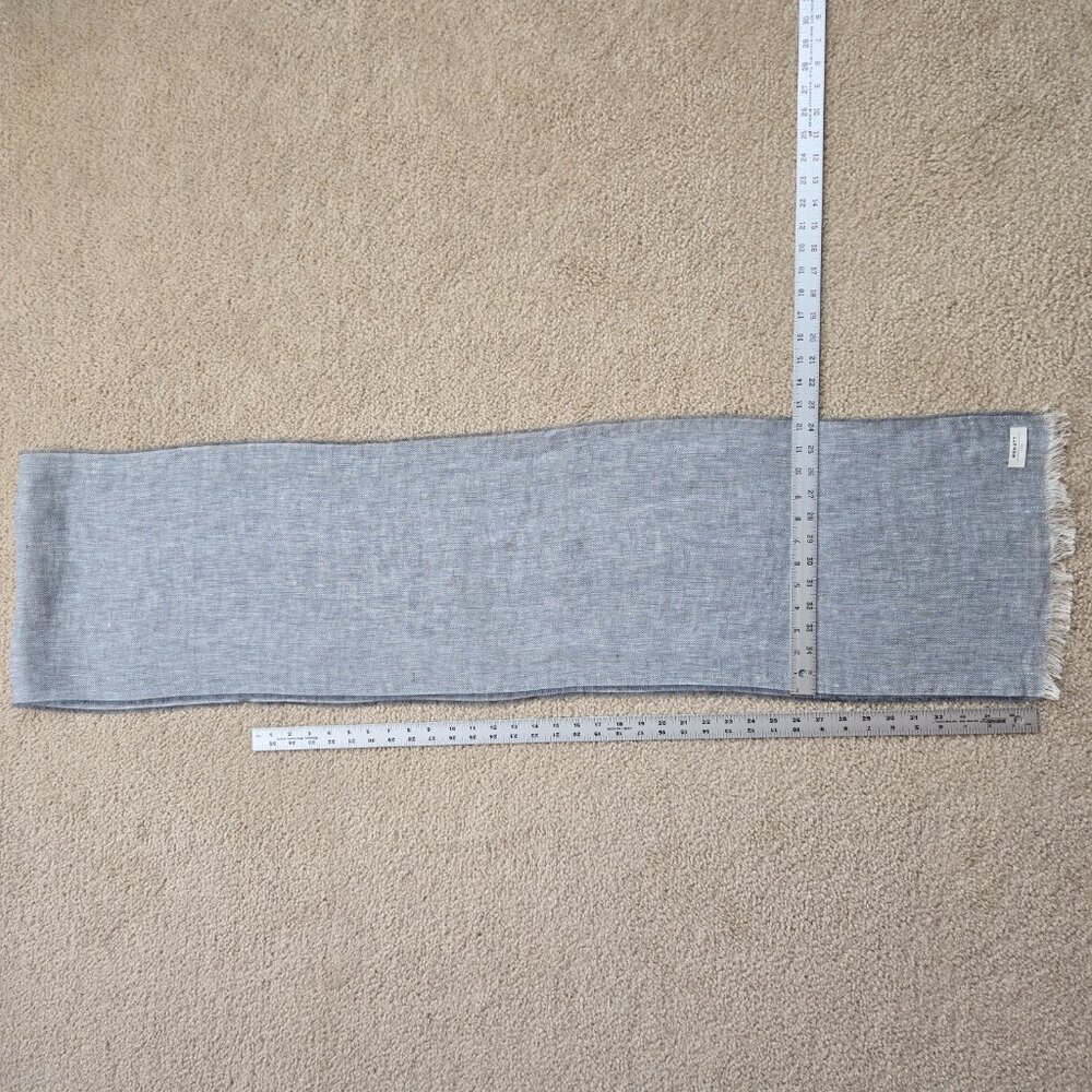 NWOT McNutt Linen Herringbone Scarf Grey Blue - Picture 5 of 10